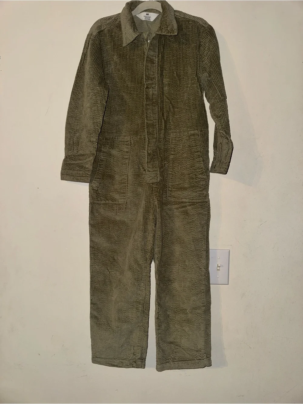 ‼️SALE‼️ H&M Green Corduroy Kids zip One-Piece